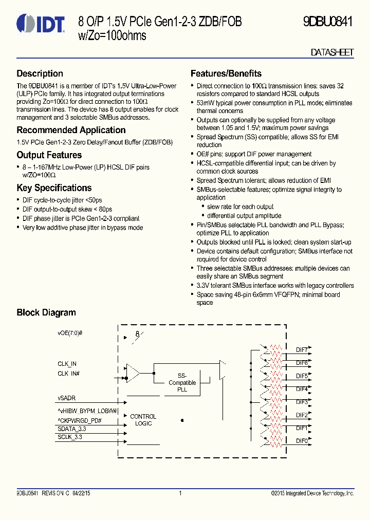 9DBU0841_8938748.PDF Datasheet