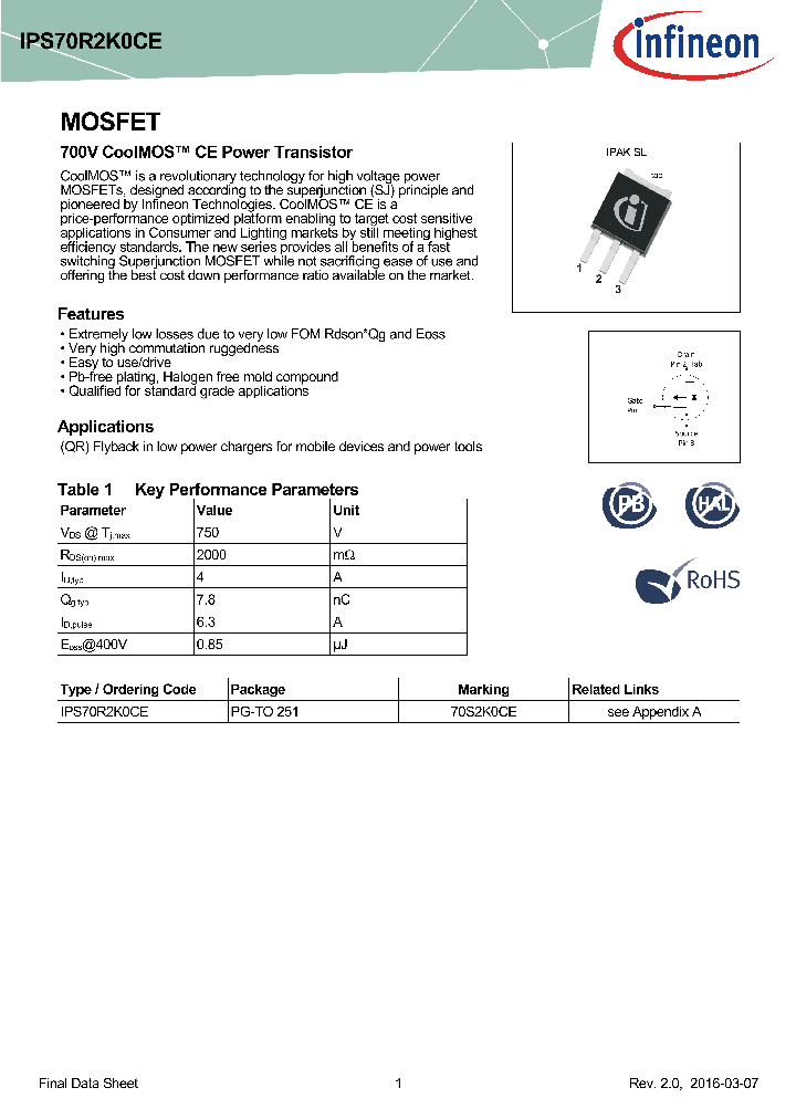 IPS70R2K0CE_8950513.PDF Datasheet