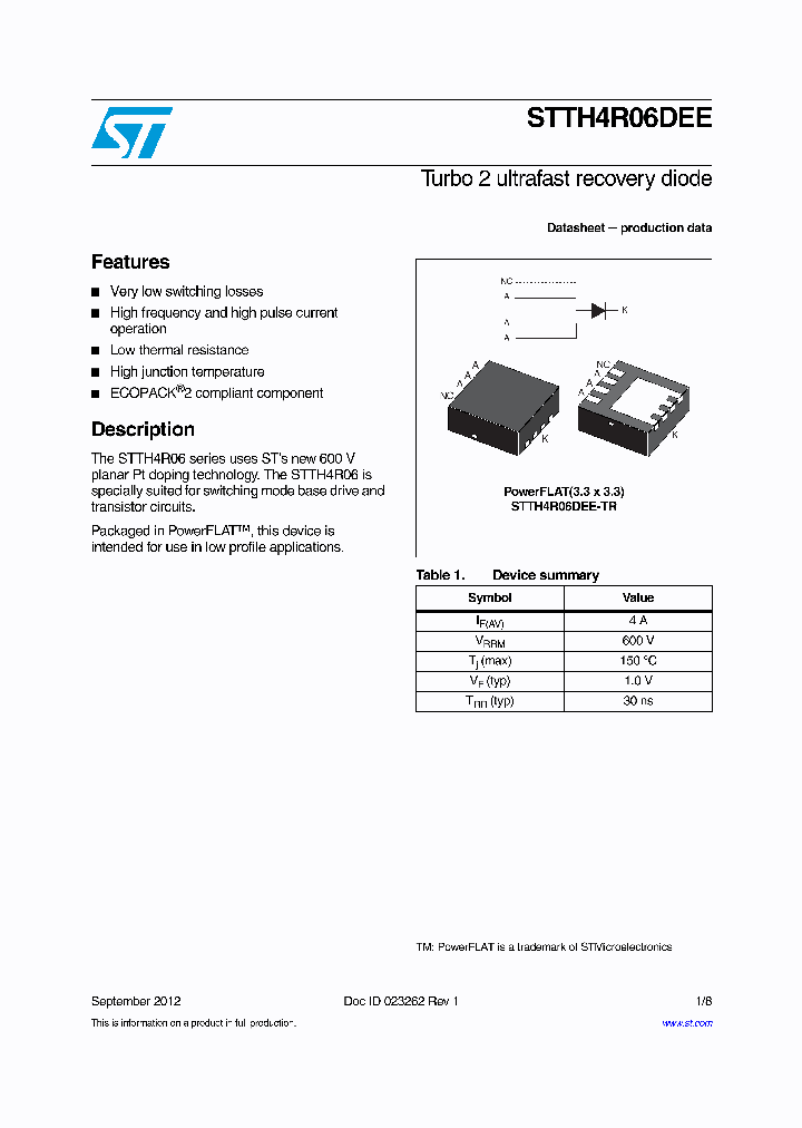 STTH4R06DEE_8951795.PDF Datasheet