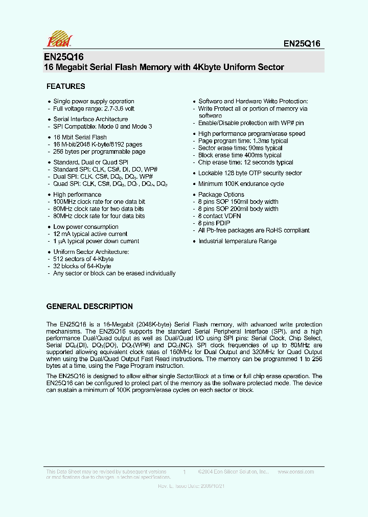 EN25Q16-100HI_8955037.PDF Datasheet