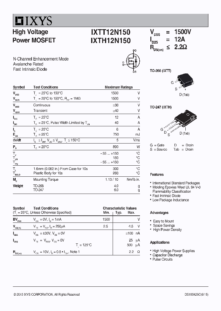 IXTH12N150_8956234.PDF Datasheet