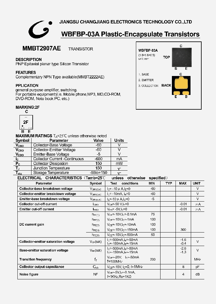 MMBT2907AE_8961304.PDF Datasheet