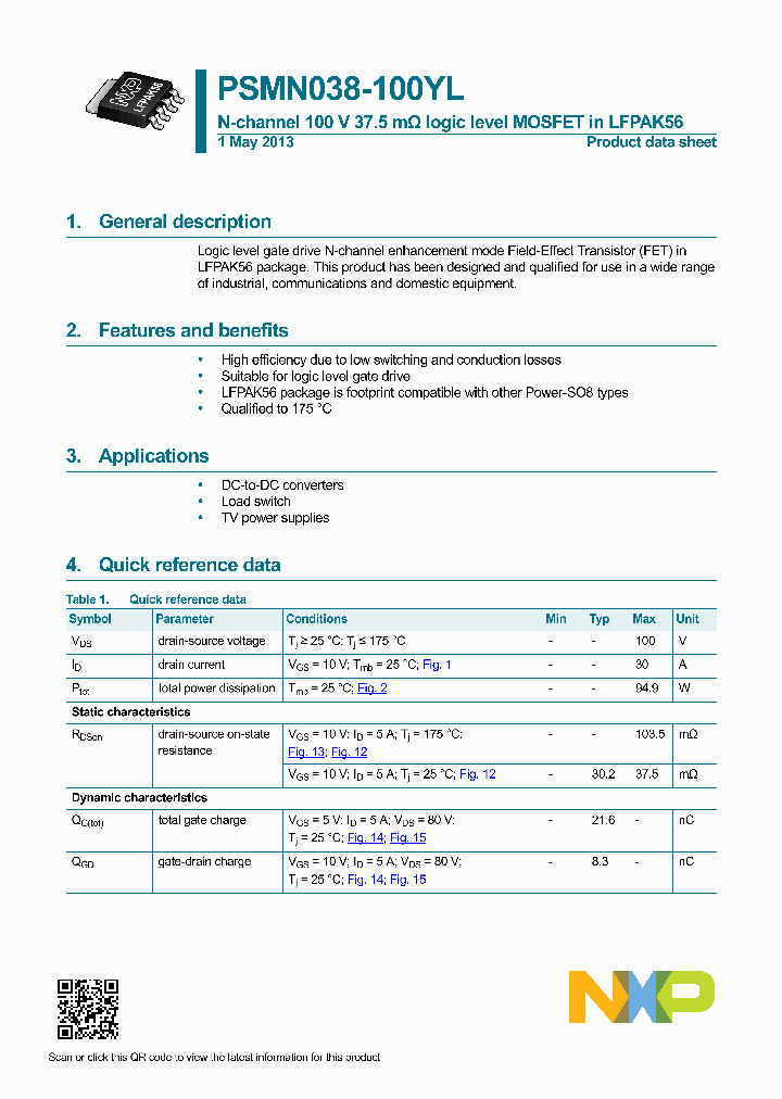 PSMN038-100YL_8970406.PDF Datasheet