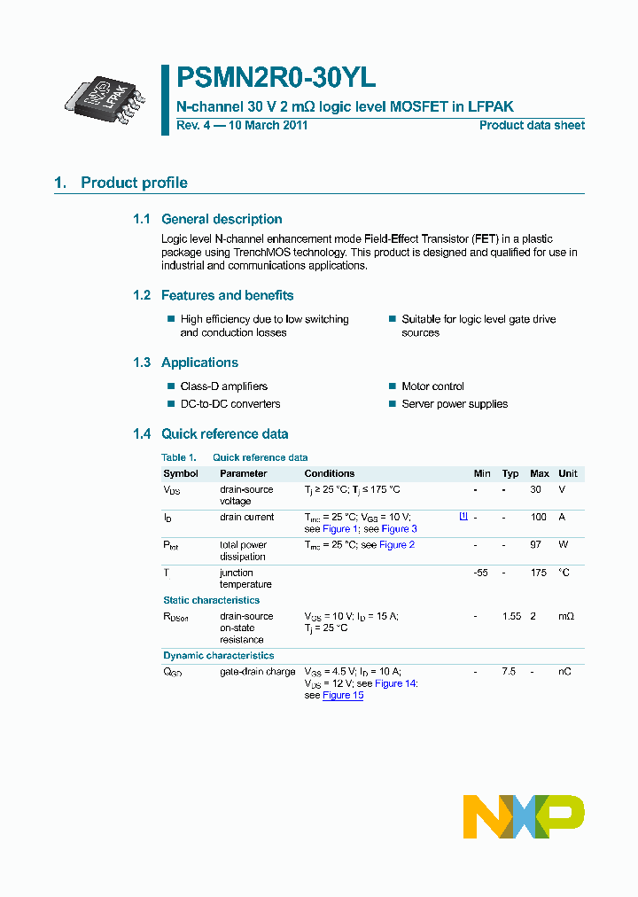 PSMN2R0-30YL_8970415.PDF Datasheet