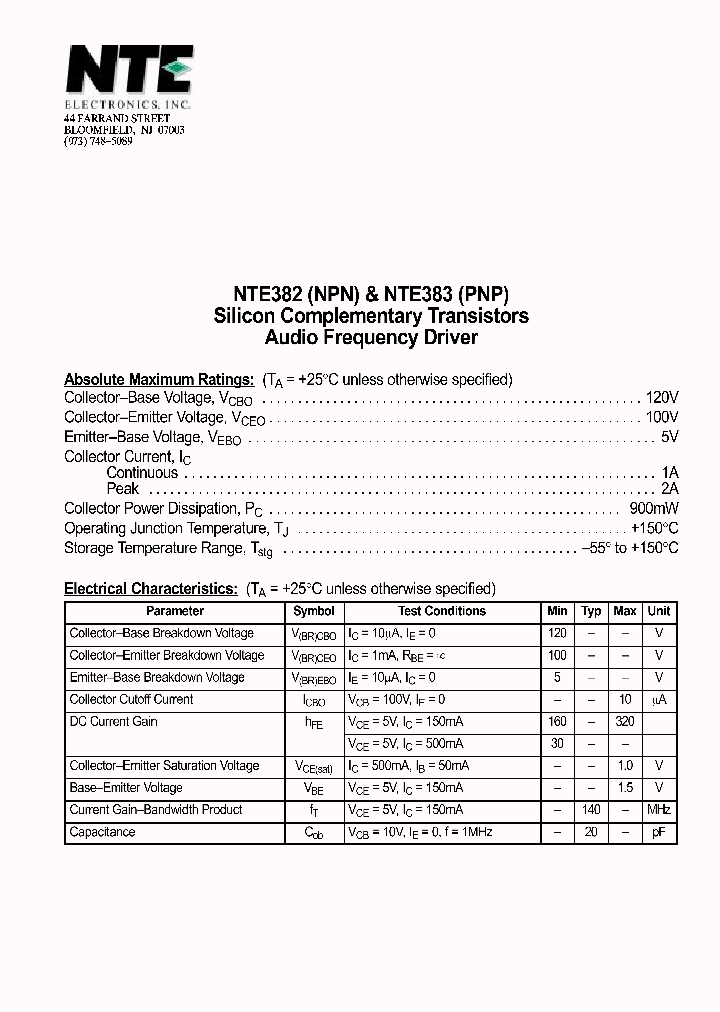 NTE383_8972168.PDF Datasheet