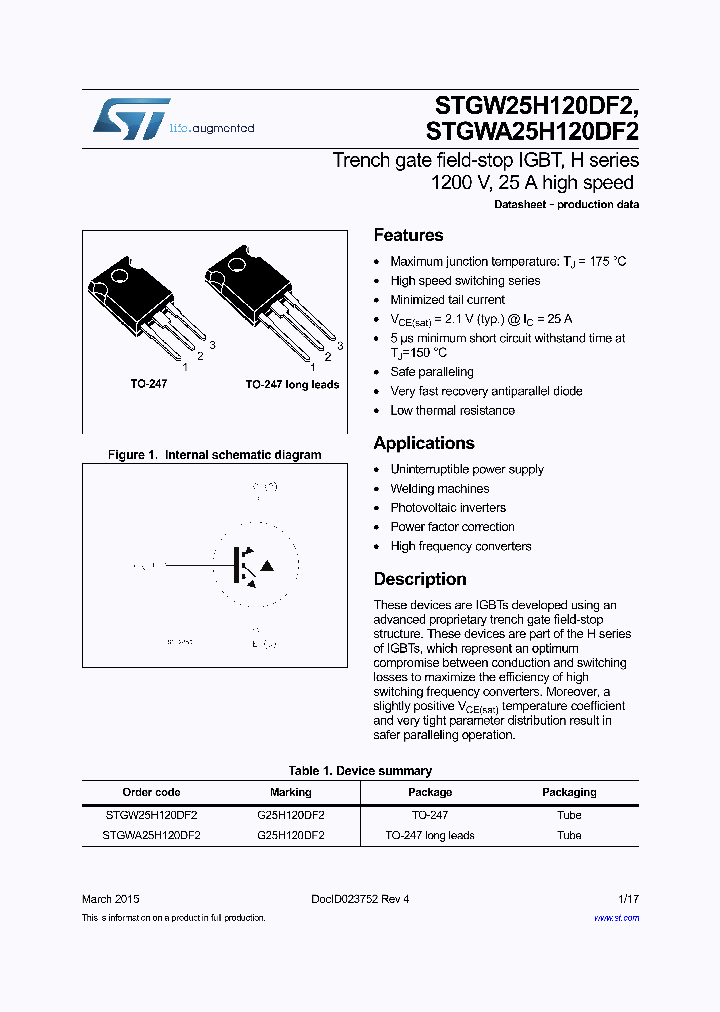 STGW25H120DF2_8979340.PDF Datasheet