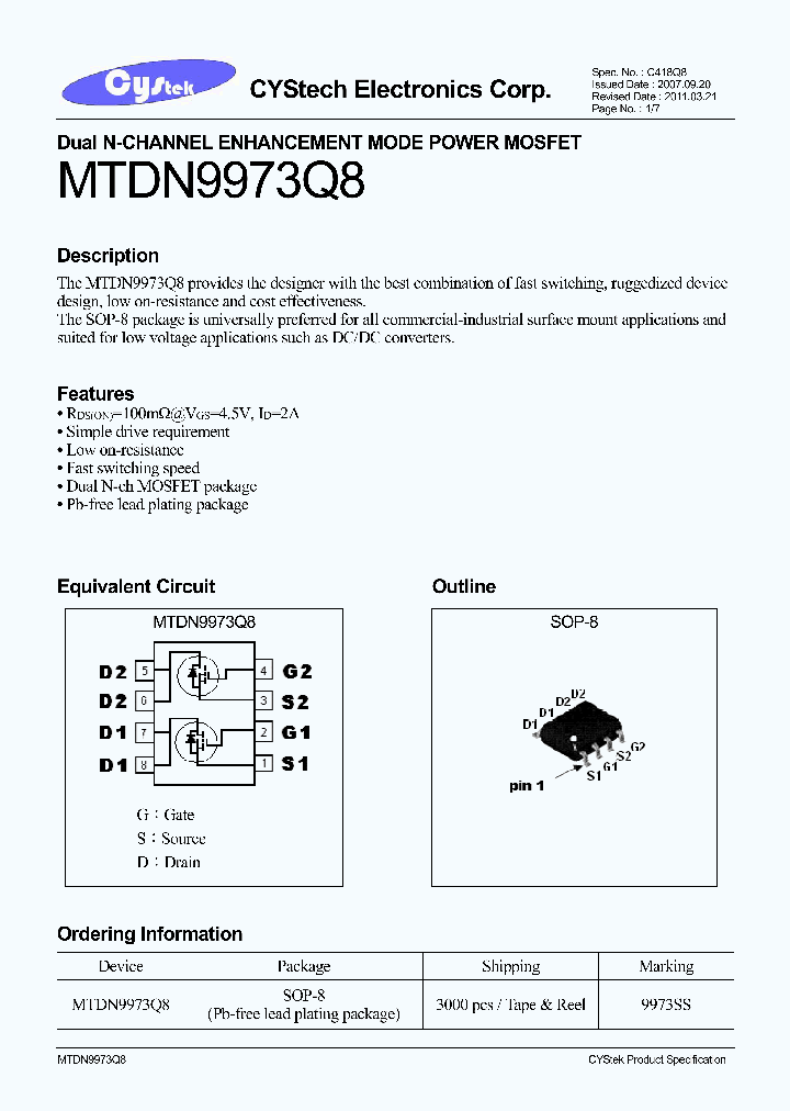 MTDN9973Q8_8995743.PDF Datasheet