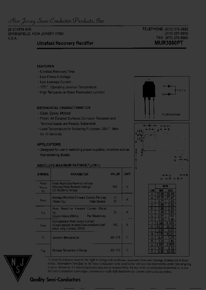 MUR3060PT_8998998.PDF Datasheet