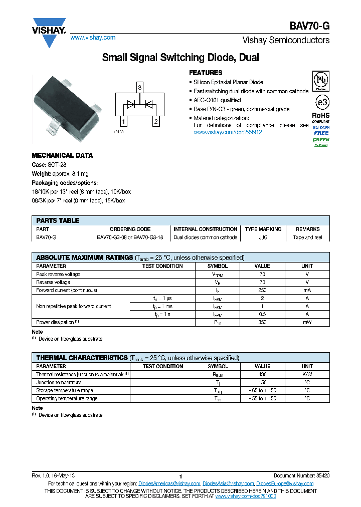 BAV70-G_8999166.PDF Datasheet