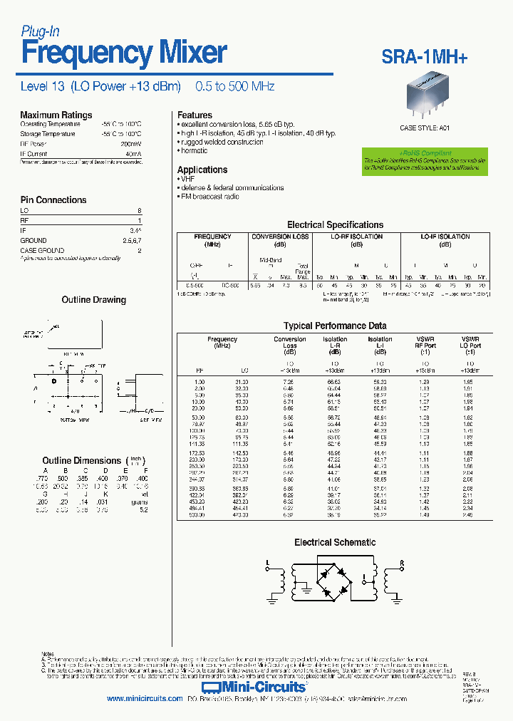 SRA-1MH_9002860.PDF Datasheet