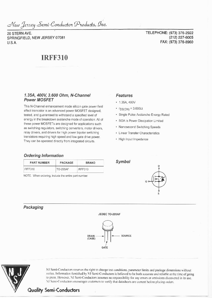 IRFF310_9010791.PDF Datasheet