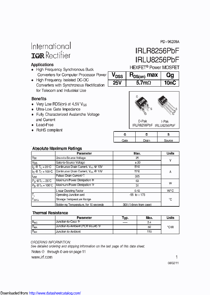 IRLU8256PBF_9011658.PDF Datasheet