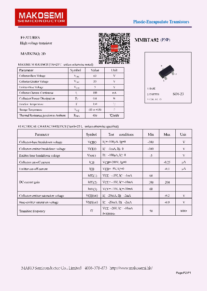 MMBTA92_9013038.PDF Datasheet