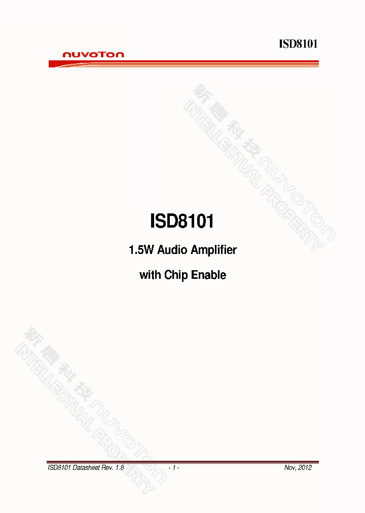 ISD8101_9013422.PDF Datasheet