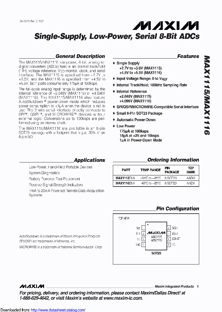 MAX1115EKAT_9014006.PDF Datasheet