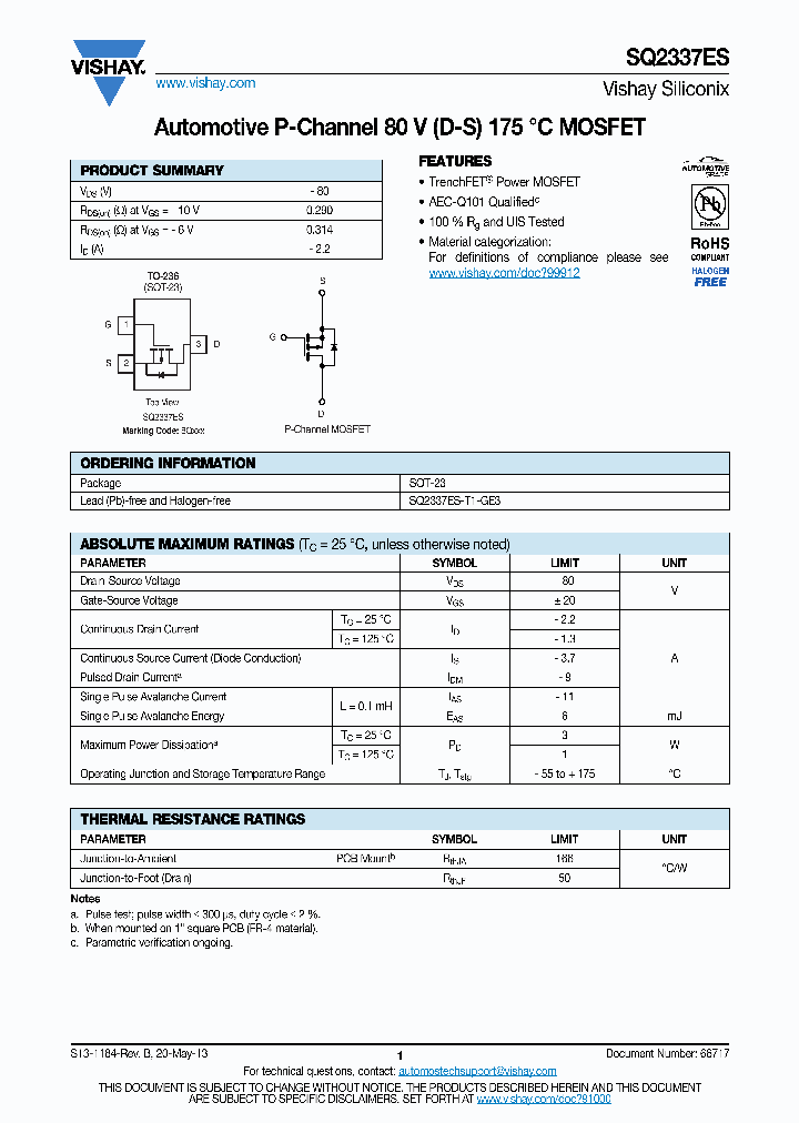 SQ2308CES_9014589.PDF Datasheet