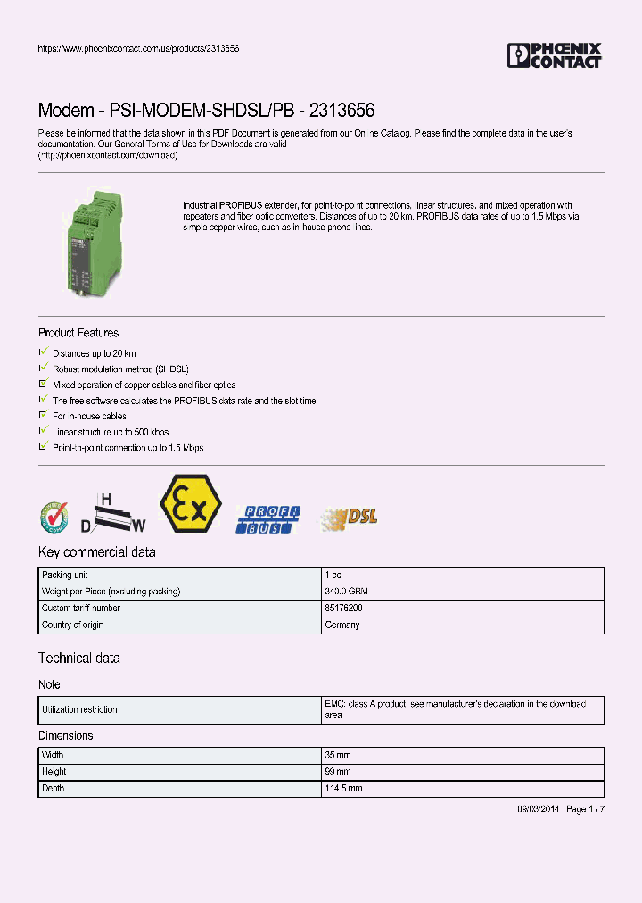 PSI-MODEM-SHDSL_9016824.PDF Datasheet
