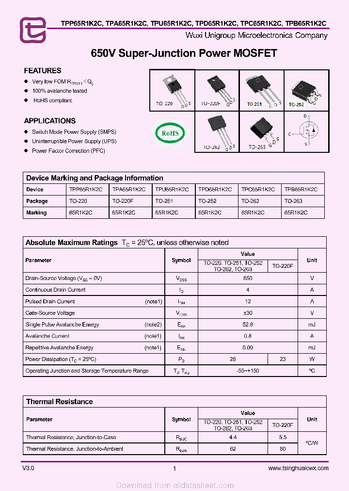 TPD65R1K2C_9017788.PDF Datasheet