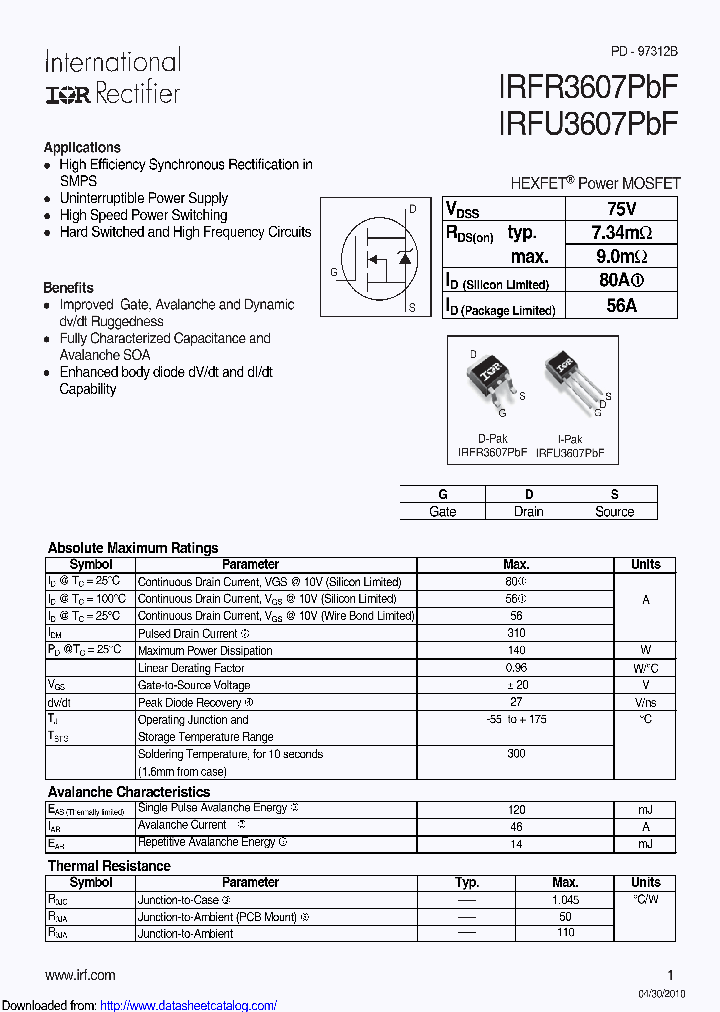 IRFU3607_9019865.PDF Datasheet