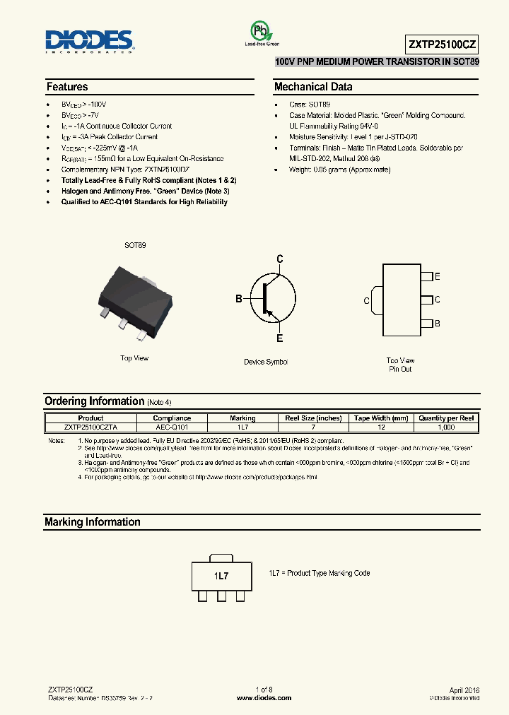 ZXTP25100CZ-16_9020094.PDF Datasheet