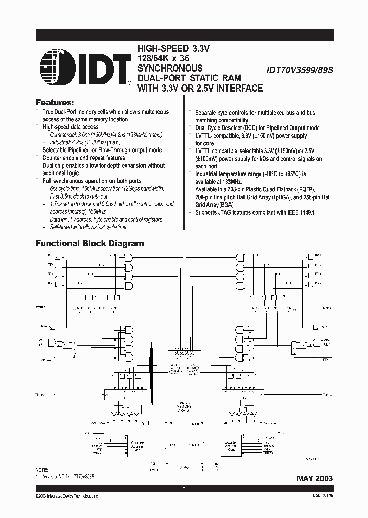 IDT70V3589S_9023636.PDF Datasheet