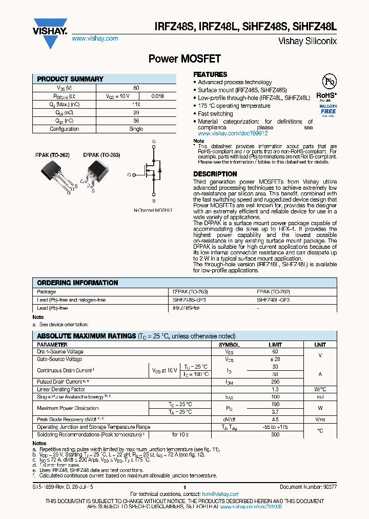 IRFZ48L_9030150.PDF Datasheet