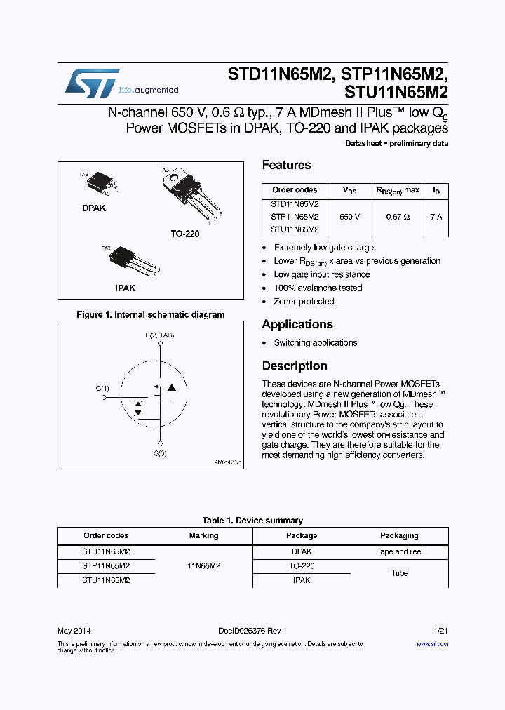 STD11N65M2_9030254.PDF Datasheet