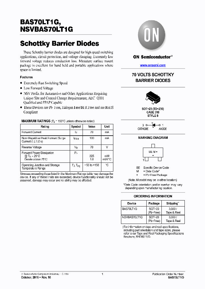 NSVBAS70LT1G_9031582.PDF Datasheet