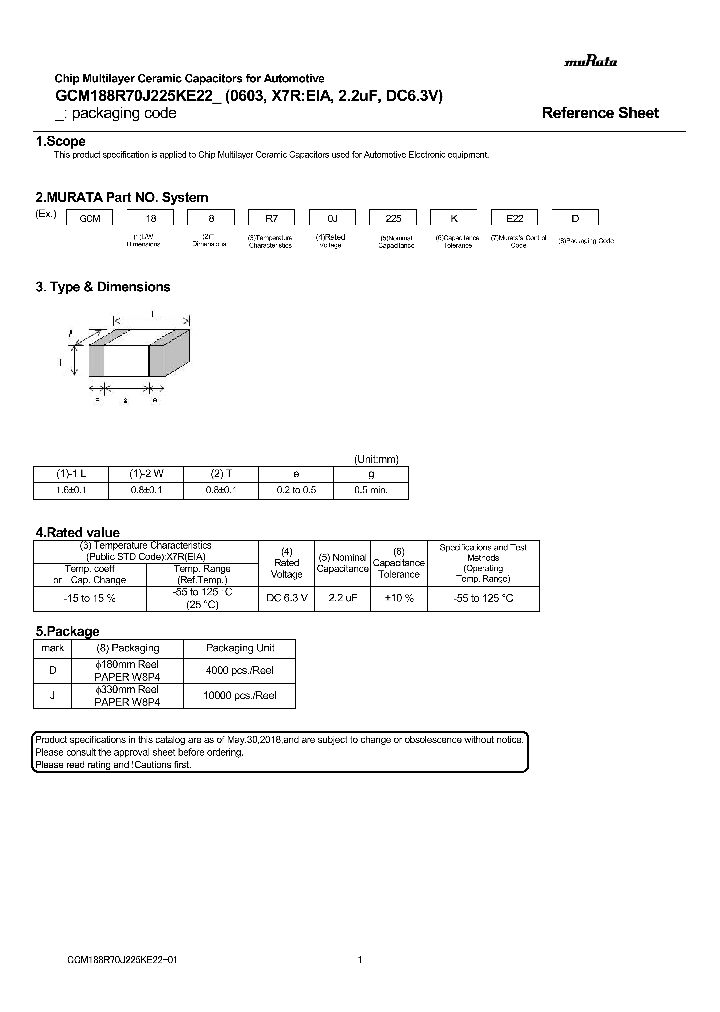 GCM188R70J225KE22_9032705.PDF Datasheet