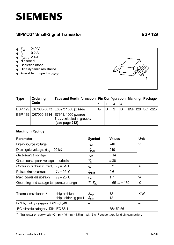 BSP129_9033269.PDF Datasheet