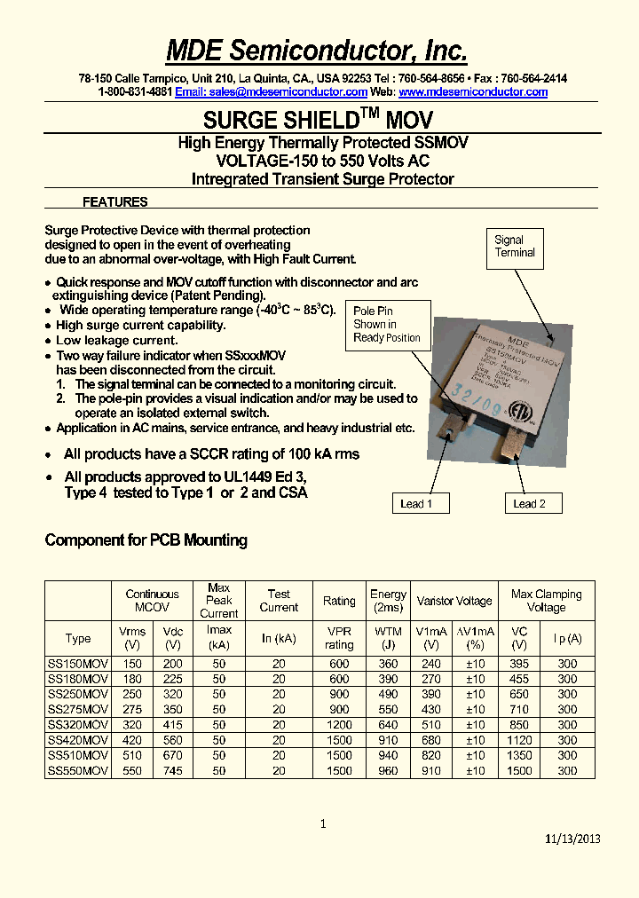 SS180MOV_9035302.PDF Datasheet