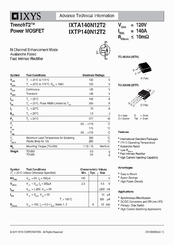 IXTA140N12T2_9036264.PDF Datasheet