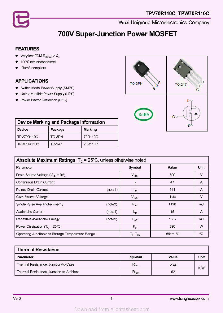 TPW70R110C_9040542.PDF Datasheet