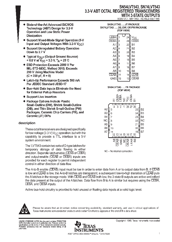 SN74LVT543DBLE_9045967.PDF Datasheet