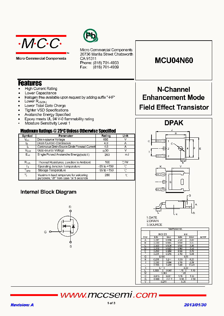 MCU04N60_9048062.PDF Datasheet