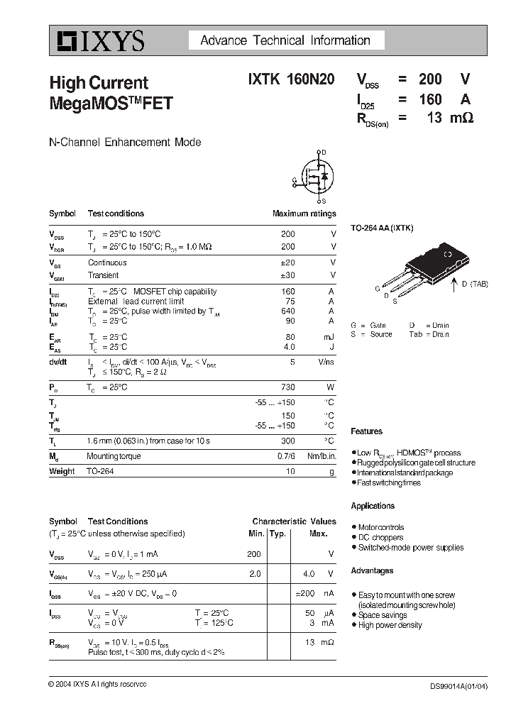 IXTK160N20_9048605.PDF Datasheet