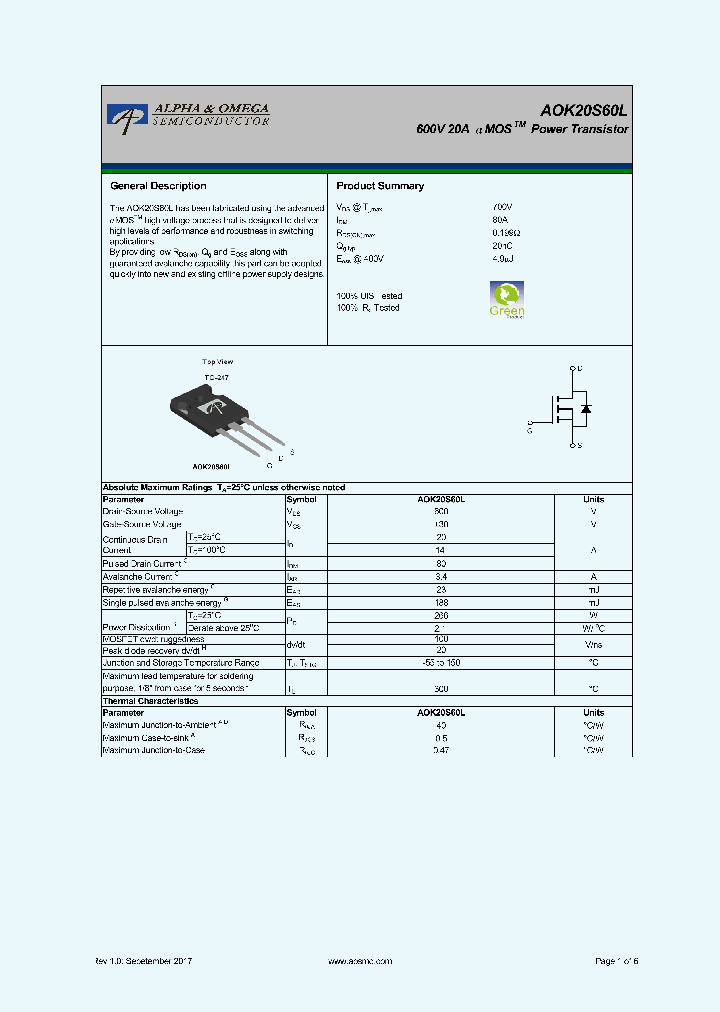 AOK20S60L_9049425.PDF Datasheet