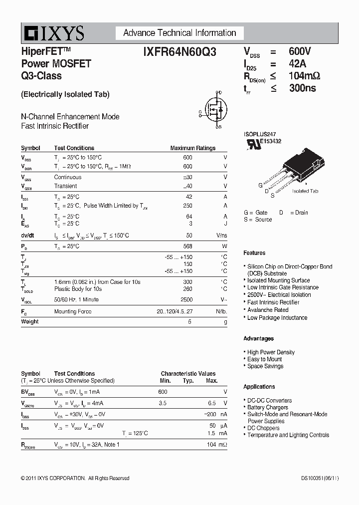 IXFR64N60Q3_9055734.PDF Datasheet