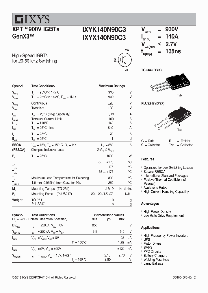 IXYK140N90C3_9057299.PDF Datasheet