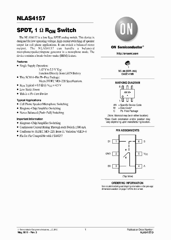 NLAS4157_9062320.PDF Datasheet