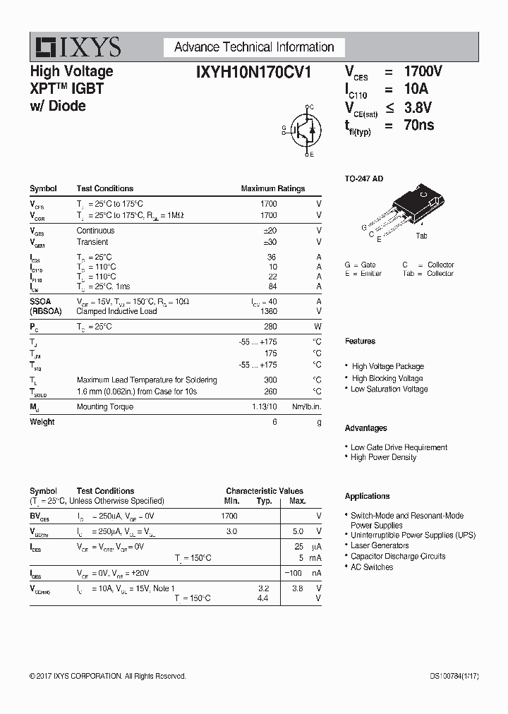 IXYH10N170CV1_9065583.PDF Datasheet