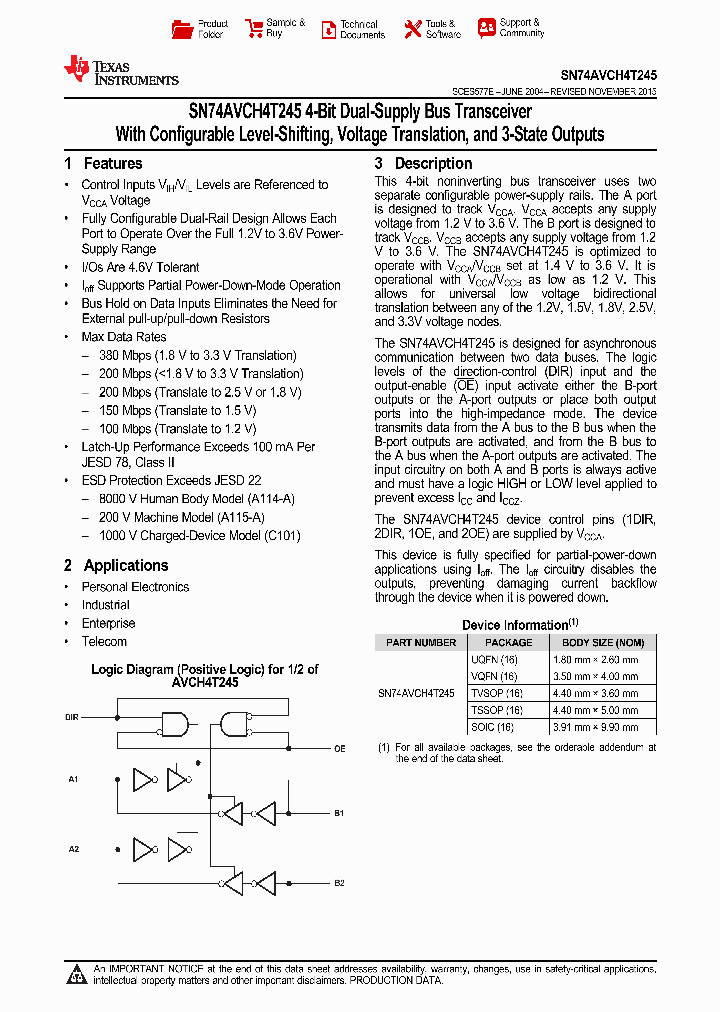 74AVCH4T245RSVRG4_9066580.PDF Datasheet