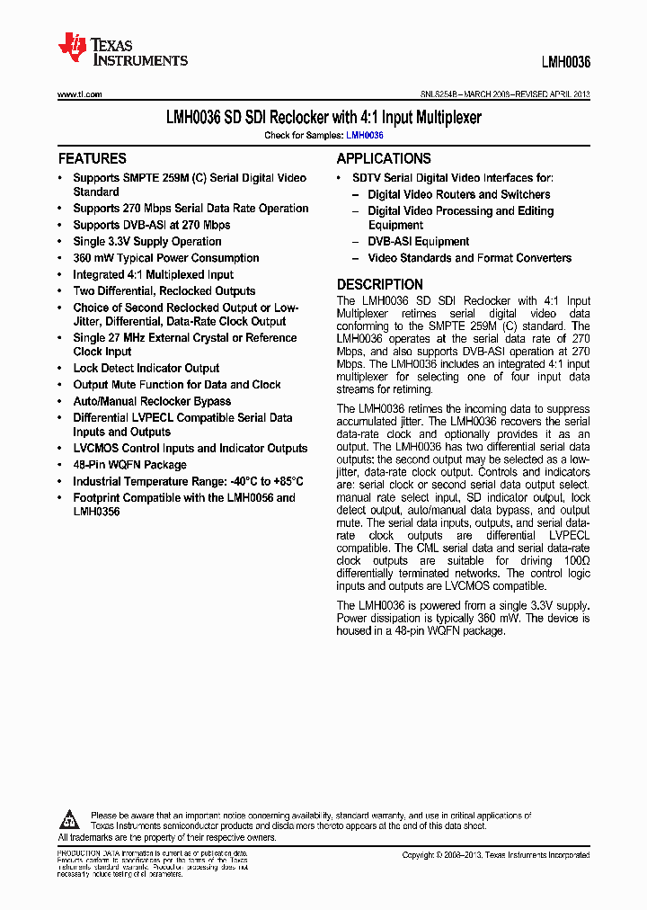 LMH0036_9067912.PDF Datasheet