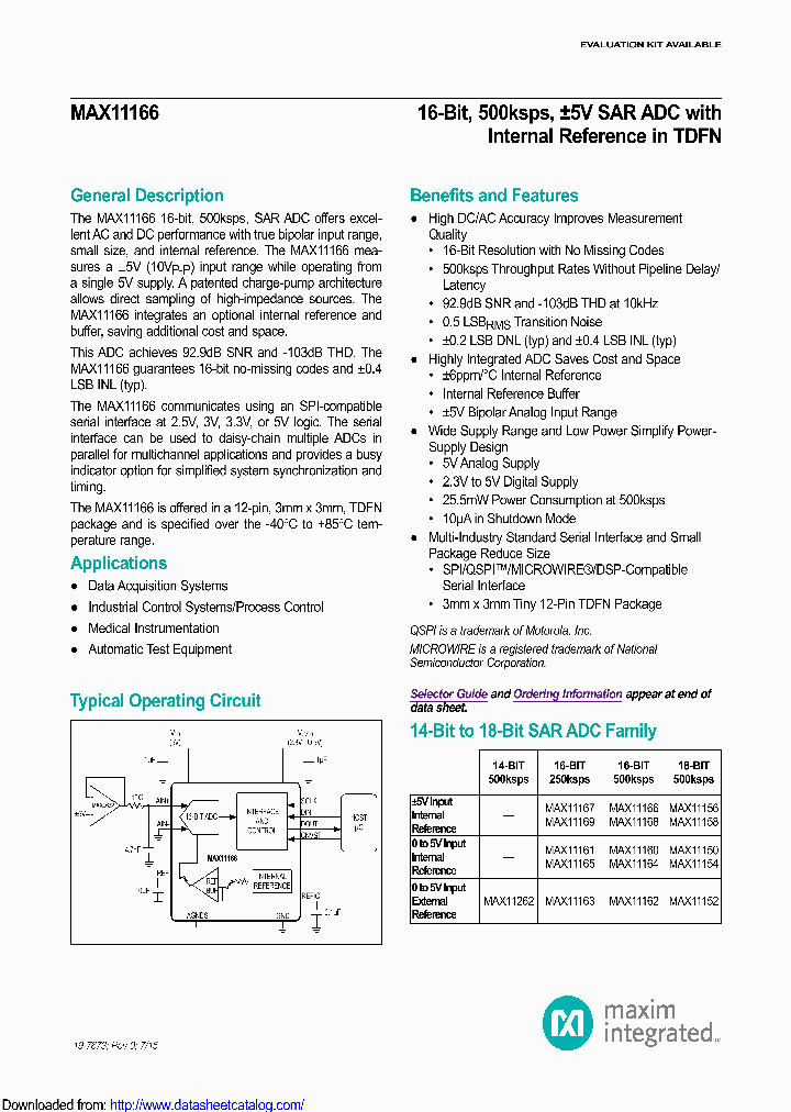 MAX11166DBEVKIT_9075017.PDF Datasheet