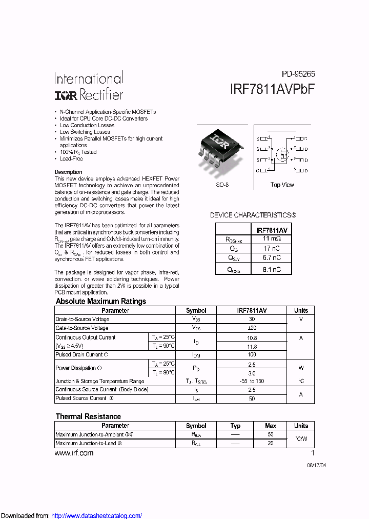 IRF7811AVTRPBF_9079171.PDF Datasheet