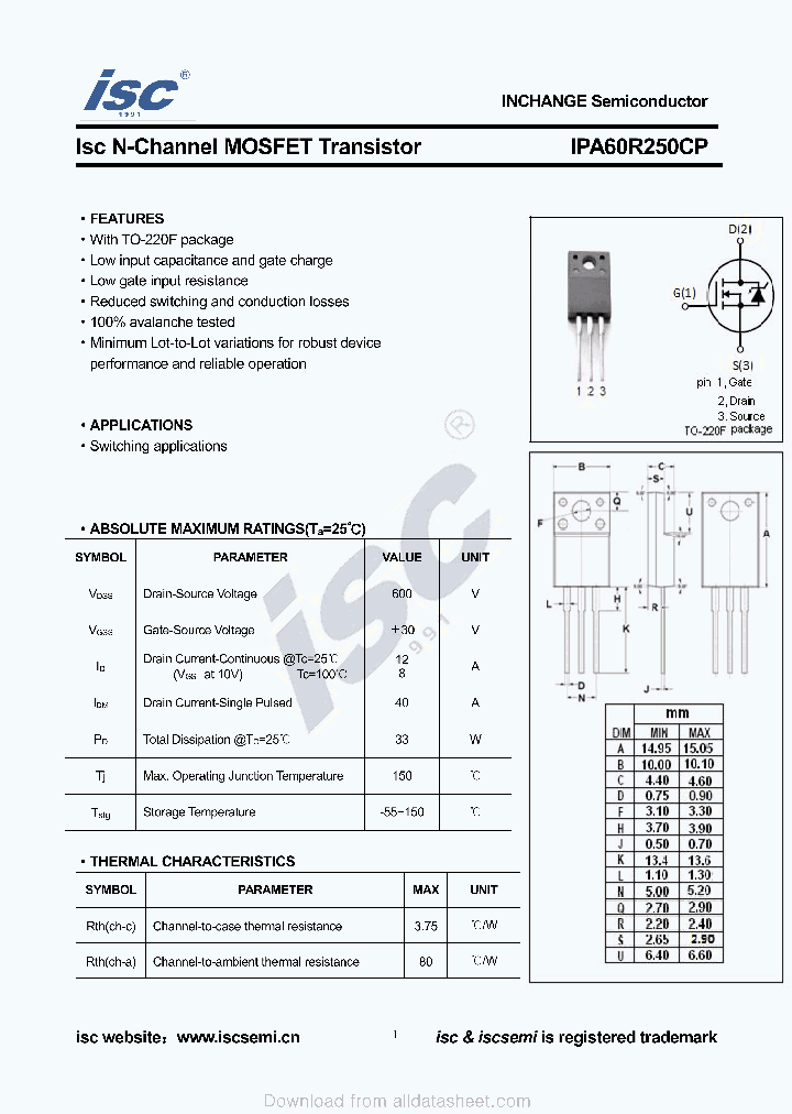 IPA60R250CP_9086615.PDF Datasheet