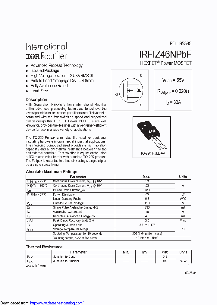 IRFIZ46NPBF_9090387.PDF Datasheet