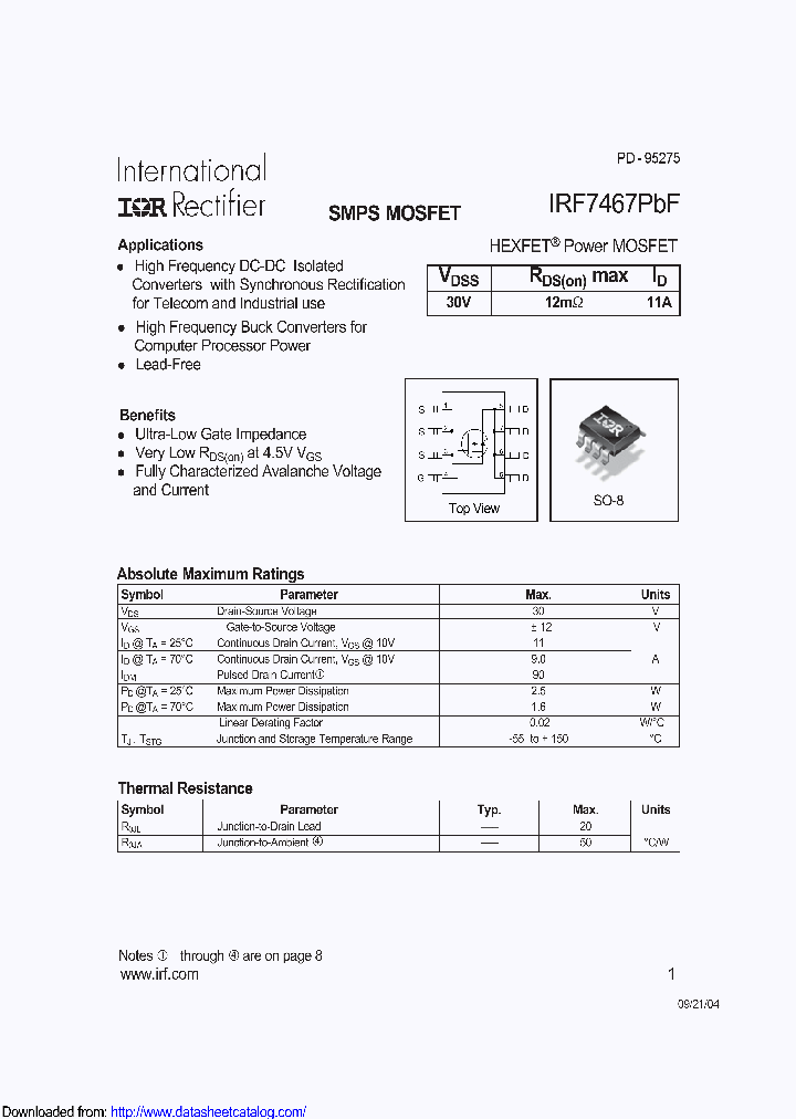 IRF7467PBF_9090761.PDF Datasheet