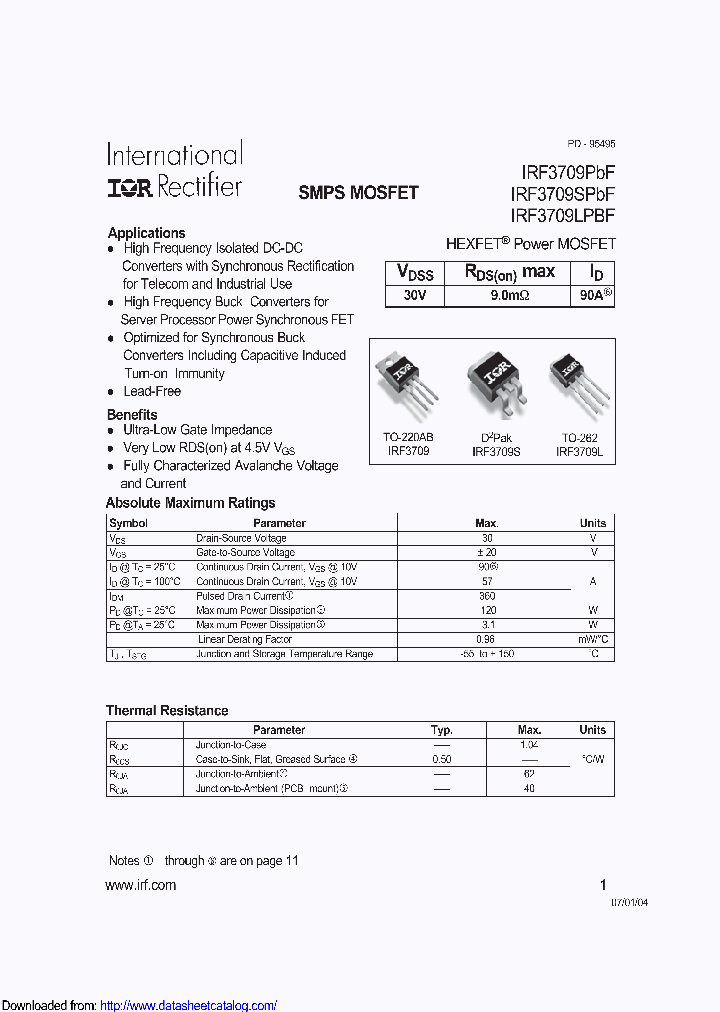 IRF3709PBF_9093095.PDF Datasheet