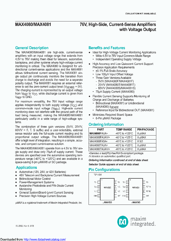 MAX4080TAUAV_9093732.PDF Datasheet